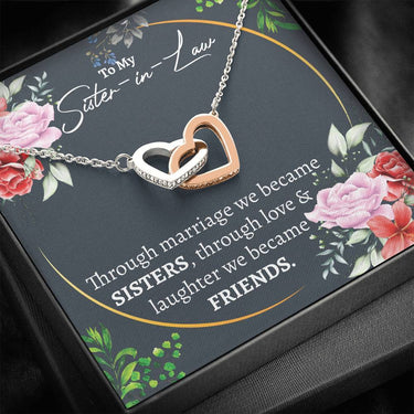 Sister In Law (Became Friends) Interlocking Hearts Necklace - Love You This Much